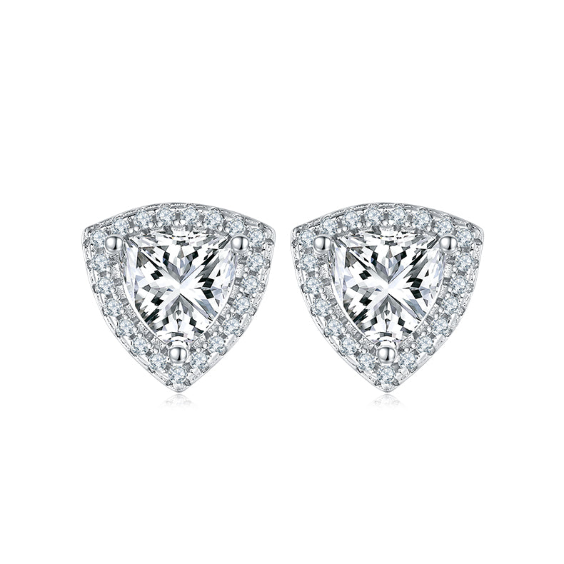 Triangle White Zircon Pendant Combo