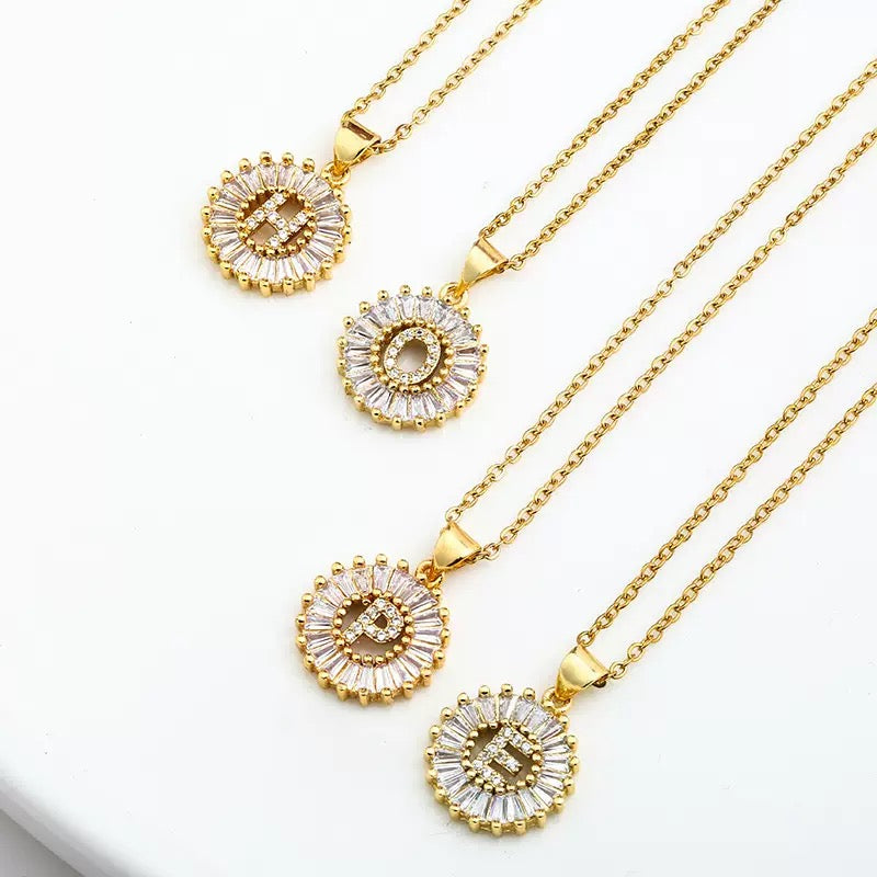 Initial Letter Pendant 26 Letters Charm Name Necklace