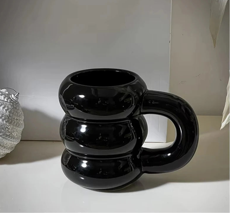 Cute Donut Ceramic Mug With Handle Nordic Style Coffee Cup