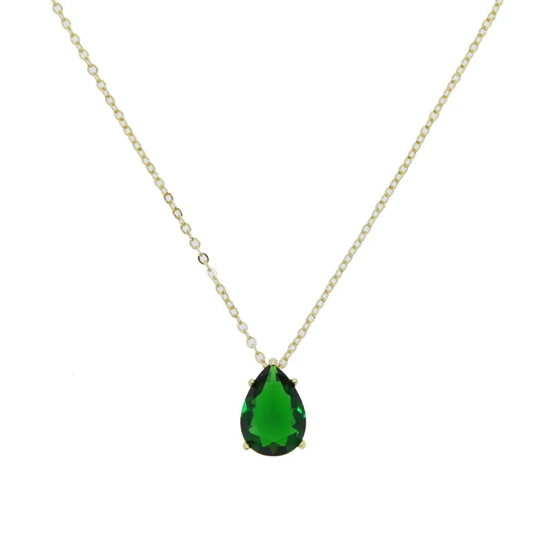 Big Geometric Tear Drop Colorful Necklace