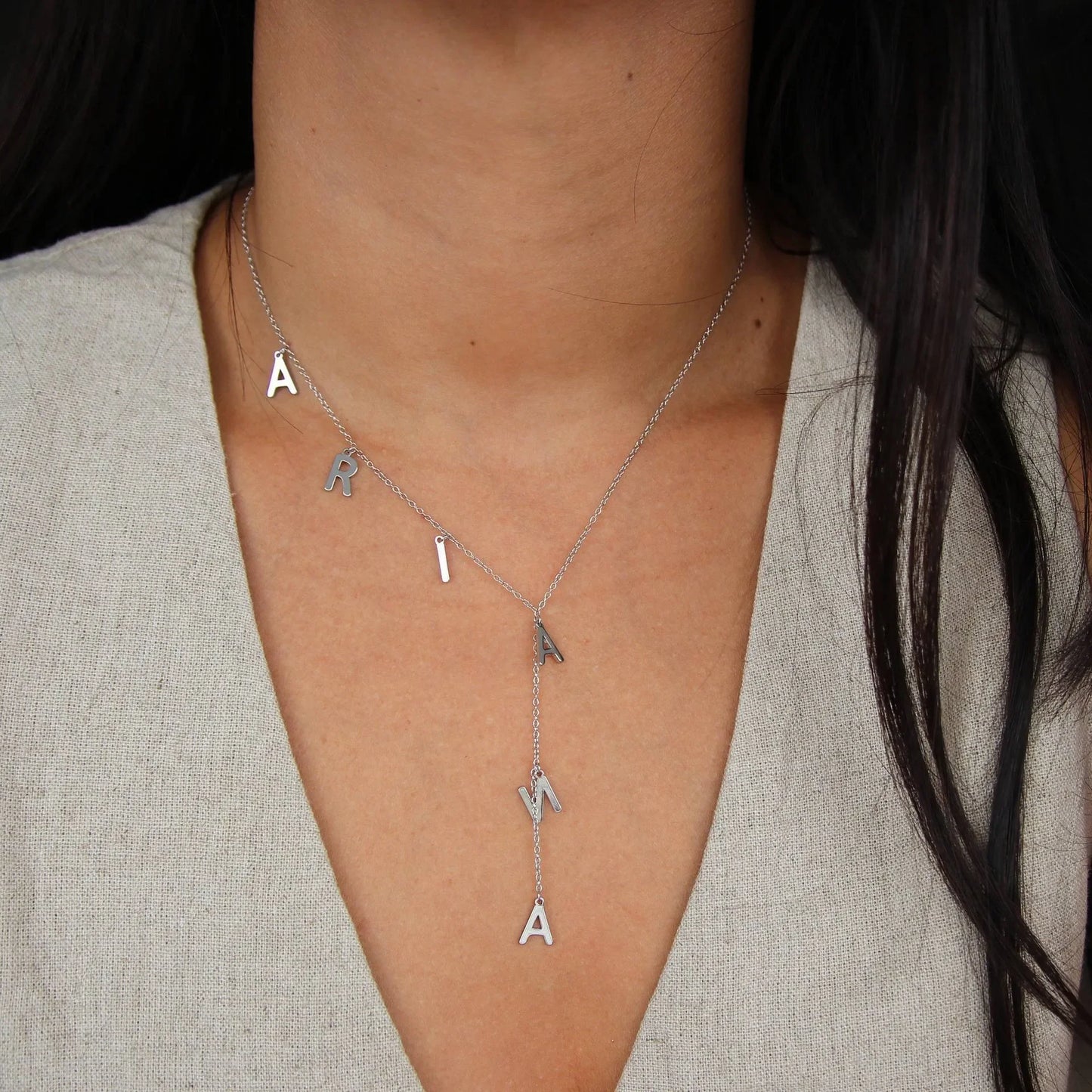 Name Necklace Customized DIY Titanium Steel Letter Accessories Collarbone Necklace