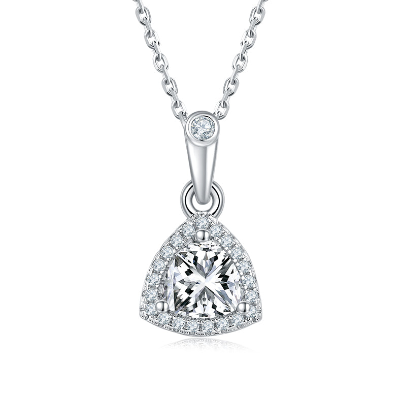 Triangle White Zircon Pendant Combo