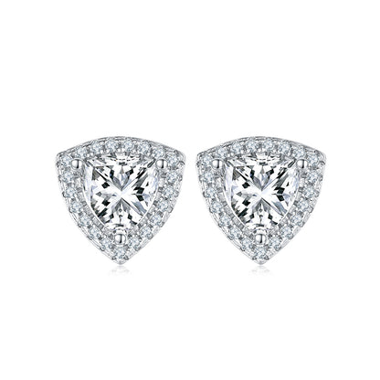 Triangle White Zircon Pendant Combo