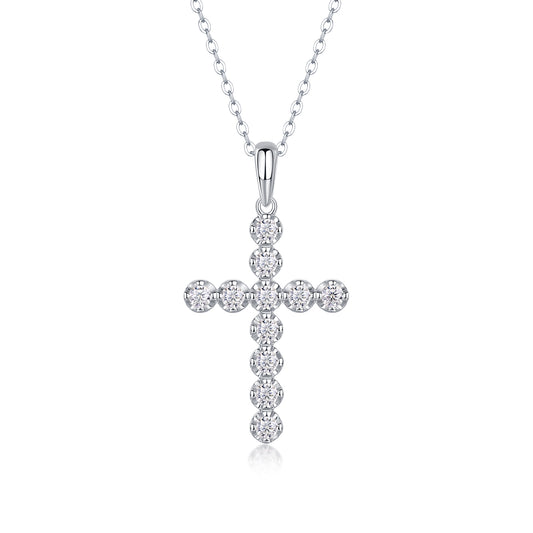 Round Moissanite Cross Pendant