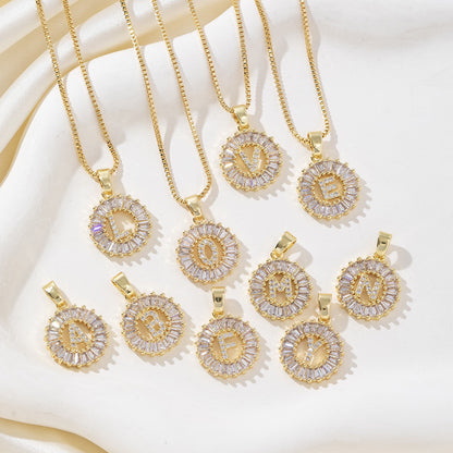 Initial Letter Pendant 26 Letters Charm Name Necklace