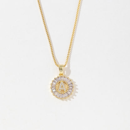 Initial Letter Pendant 26 Letters Charm Name Necklace