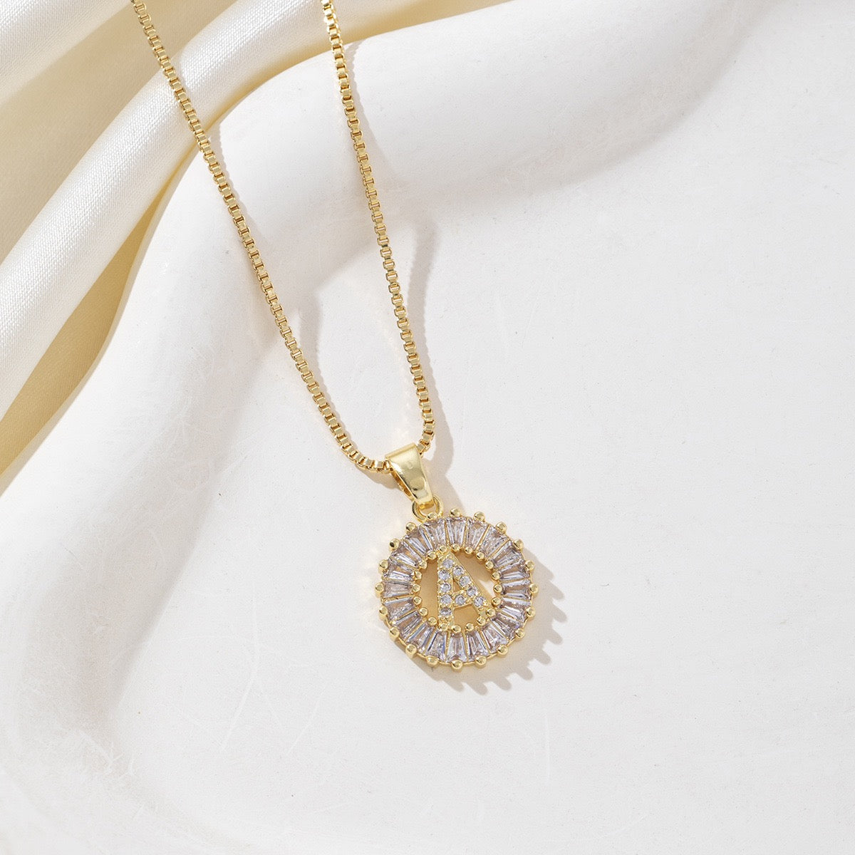 Initial Letter Pendant 26 Letters Charm Name Necklace