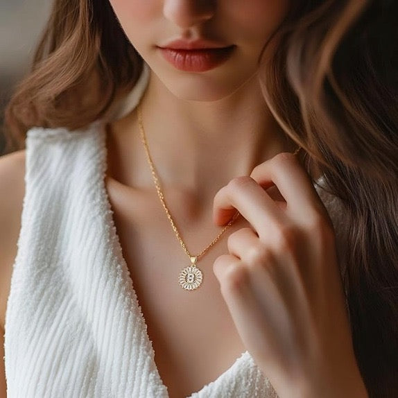 Initial Letter Pendant 26 Letters Charm Name Necklace