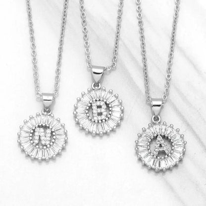 Initial Letter Pendant 26 Letters Charm Name Necklace