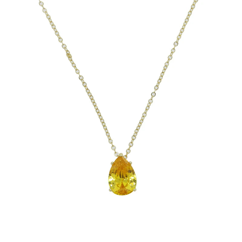 Big Geometric Tear Drop Colorful Necklace
