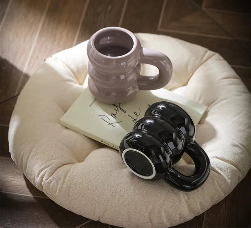 Cute Donut Ceramic Mug With Handle Nordic Style Coffee Cup