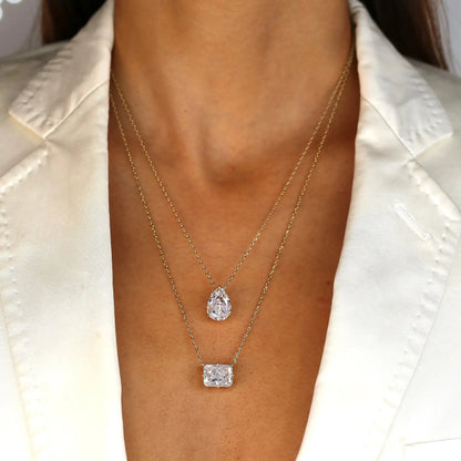 Big Geometric Tear Drop Colorful Necklace