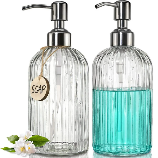 1pcs 400ml Glass Soap Dispenser Refillable Hand Soap Dispenser Premium Bathroom Soap Dispenser