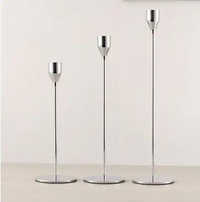 3Pcs/Set  Metal Candle Holders Simple Golden Decoration Living Room