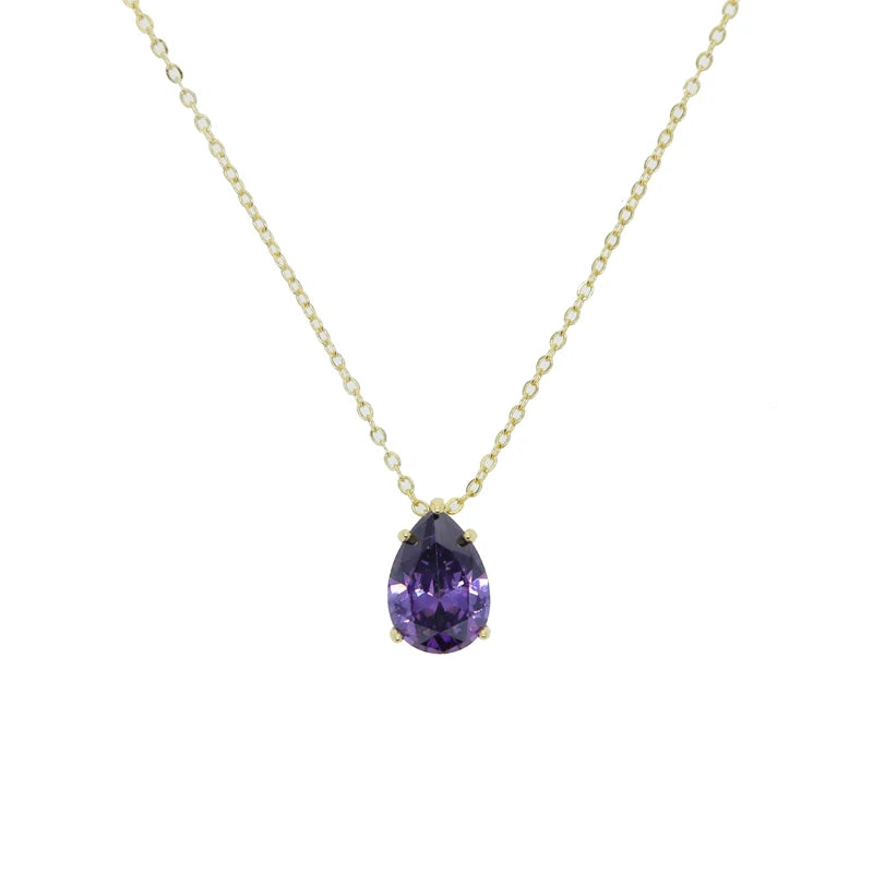 Big Geometric Tear Drop Colorful Necklace