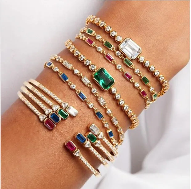 Color Open Cuff Bangle Bracelet