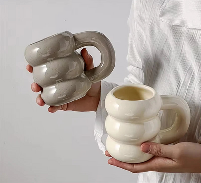 Cute Donut Ceramic Mug With Handle Nordic Style Coffee Cup