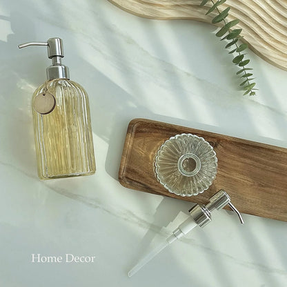 1pcs 400ml Glass Soap Dispenser Refillable Hand Soap Dispenser Premium Bathroom Soap Dispenser