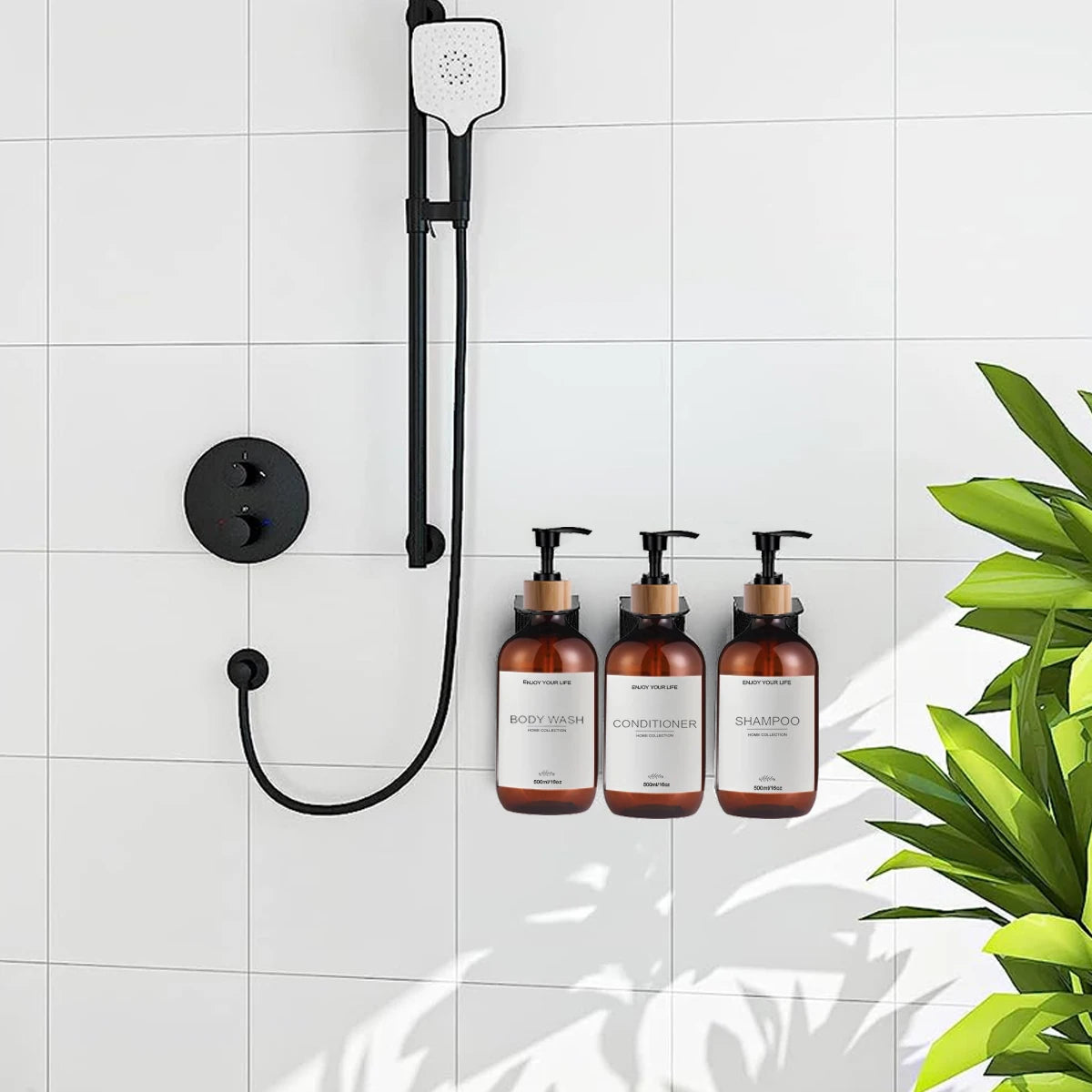 500ml Shampoo and Conditioner Bottles Dispenser