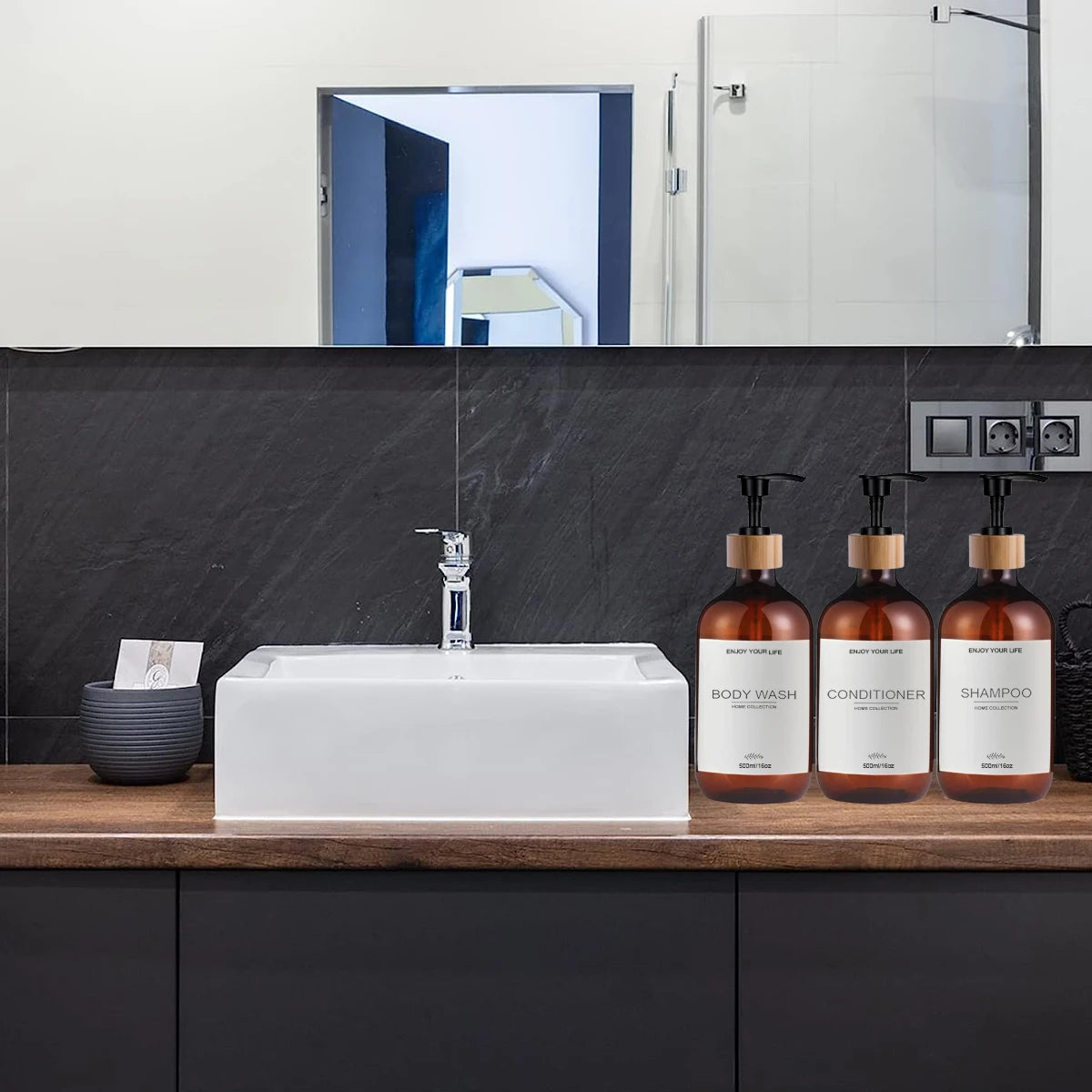 500ml Shampoo and Conditioner Bottles Dispenser