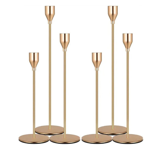 3Pcs/Set  Metal Candle Holders Simple Golden Decoration Living Room