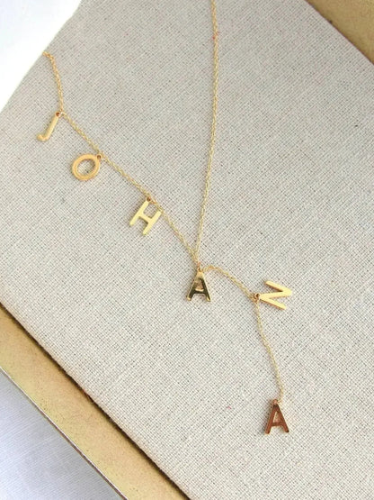 Name Necklace Customized DIY Titanium Steel Letter Accessories Collarbone Necklace