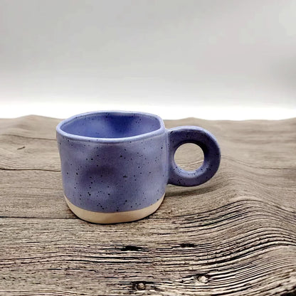 Ceramic Mug Ring Handle Irregular Modern Print Porcelain InsStyle coffee Mug
