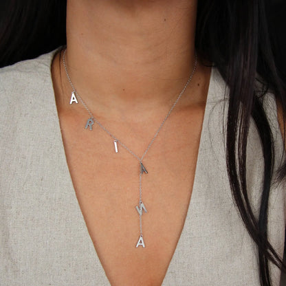 Name Necklace Customized DIY Titanium Steel Letter Accessories Collarbone Necklace