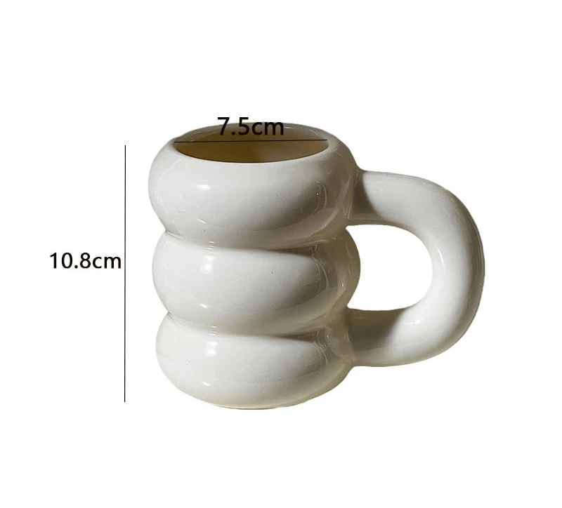 Cute Donut Ceramic Mug With Handle Nordic Style Coffee Cup