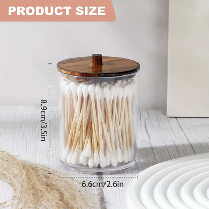 4 Pack Qtip Holder Dispenser Clear Plastic Apothecary Jar Containers Storage Box