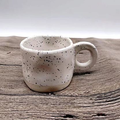 Ceramic Mug Ring Handle Irregular Modern Print Porcelain InsStyle coffee Mug