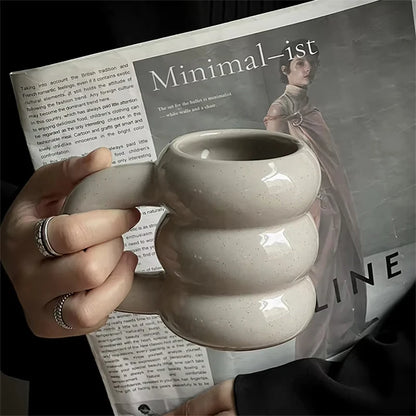 Cute Donut Ceramic Mug With Handle Nordic Style Coffee Cup