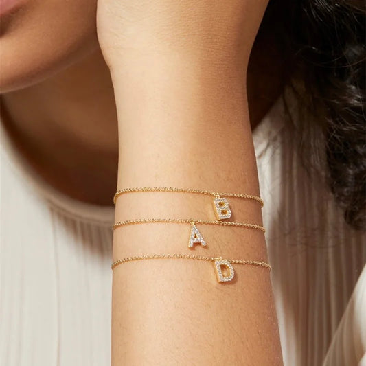 26 Letters Tiny Initial Bracelet