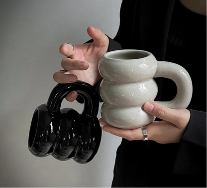 Cute Donut Ceramic Mug With Handle Nordic Style Coffee Cup