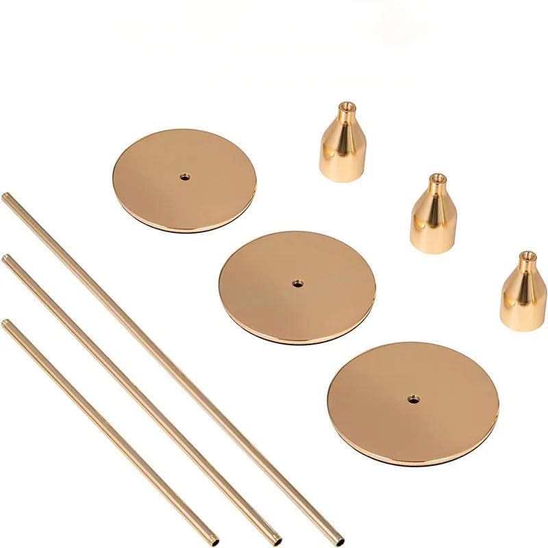 3Pcs/Set  Metal Candle Holders Simple Golden Decoration Living Room